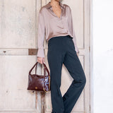 Bolso de hombro en charol burdeos