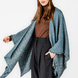 Poncho en tonos azules