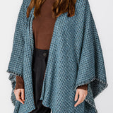 Poncho en tonos azules