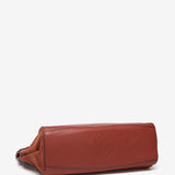 Bolso de hombro de piel y serraje en terracotta