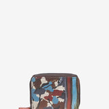 Cartera pequeña en piel con estampado multicolor
