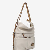 Bolso - mochila en materiales reciclados beige