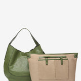 Bolso de hombro en piel verde
