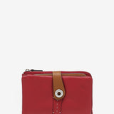Cartera mediana en piel bicolor roja