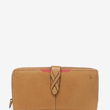 Portafoglio grande in pelle color cognac