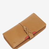 Portafoglio grande in pelle color cognac