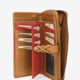 Portafoglio grande in pelle color cognac