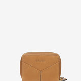 Cartera pequeña en piel cognac