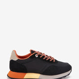 Zapatilla de mujer en negro y naranja