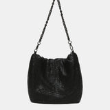 Bolso de hombro en malla metálica negra
