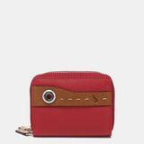 Cartera pequeña en piel bicolor roja