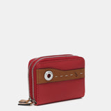 Cartera pequeña en piel bicolor roja