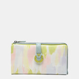 Cartera grande en piel con estampado en tonos verdes