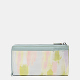 Cartera grande en piel con estampado en tonos verdes