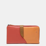 Cartera grande en piel en tonos coral