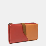 Cartera grande en piel en tonos coral