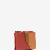 Cartera pequeña en piel en tonos coral