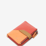 Cartera pequeña en piel en tonos coral