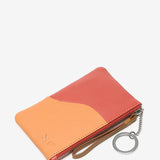 Monedero en piel en tonos coral