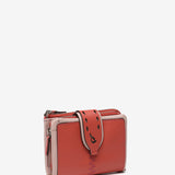 Cartera pequeña en piel coral