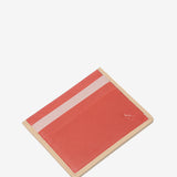Tarjetero en piel coral