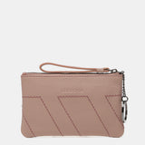 Purse with pasted details in pink leather