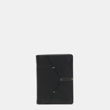 Portafoglio da uomo in pelle con protezione RFID, colore nero