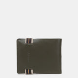Men's leather wallet with RFID protection in green