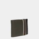 Men's leather wallet with RFID protection in green