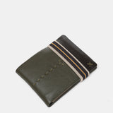 Men's leather wallet with RFID protection in green