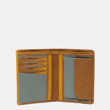 Men's leather wallet with RFID protection in camel