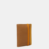 Men's leather wallet with RFID protection in camel