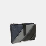 Cartera mediana en piel en tonos azules