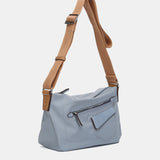 Shoulder bag in recycled materials, blue