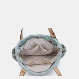 Bolso shopper en materiales reciclados y acolchados azul