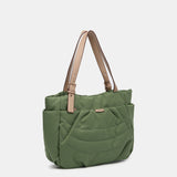 Bolso shopper en materiales reciclados y acolchados verde