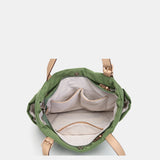 Bolso shopper en materiales reciclados y acolchados verde