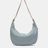Shoulder bag in recycled and padded materials, blue