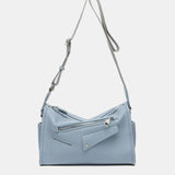 Borsa a tracolla blu in materiale riciclato