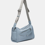 Borsa a tracolla blu in materiale riciclato