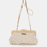 Pochette in macramè beige