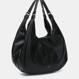 Shoulder bag in black recycled materials