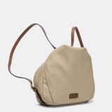 Multifunctional bag made of beige recycled materials
