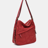 Multifunctional bag made of red recycled materials