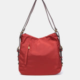 Multifunctional bag made of red recycled materials