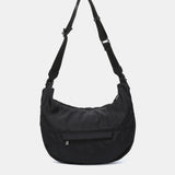 Black recycled material shoulder bag