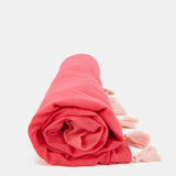 Kikoy de algodón con estampado degradado en coral