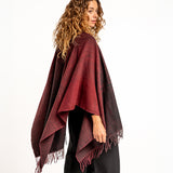 Poncho degradado burdeos