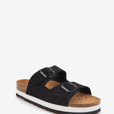 Sandale mit schwarzer Serraje -Plattform