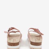 Sandalen mit Serraje -Plattform in Beige
